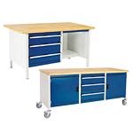 Engineers Storage Benches with Cupboards and Drawers